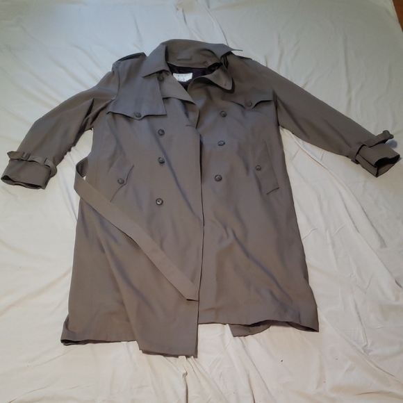 London Fog Men's Classic Gray Trench Coat Vintage - Picture 1 of 7